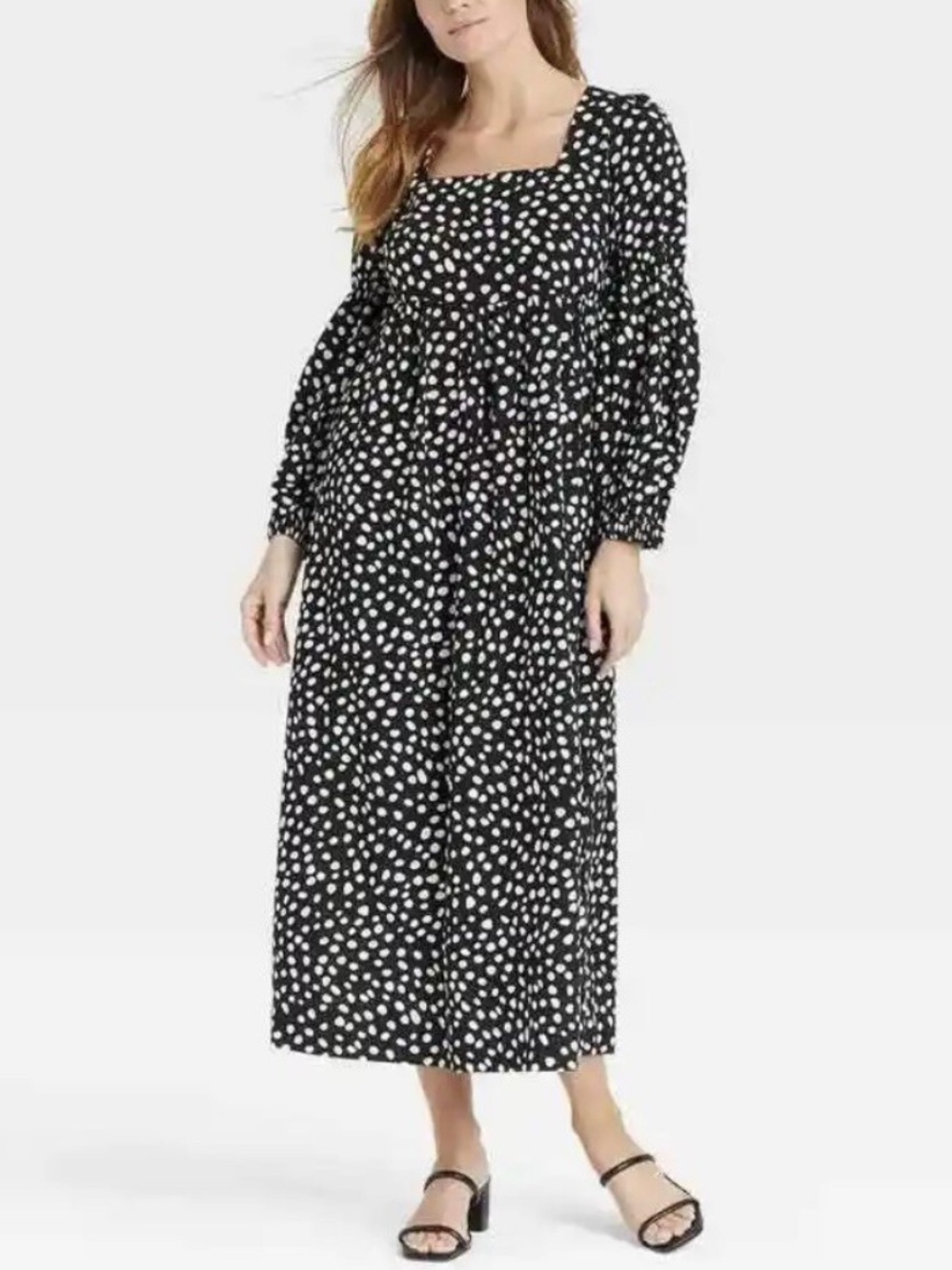 Who What Wear Black and White Polka Dot Dress XS